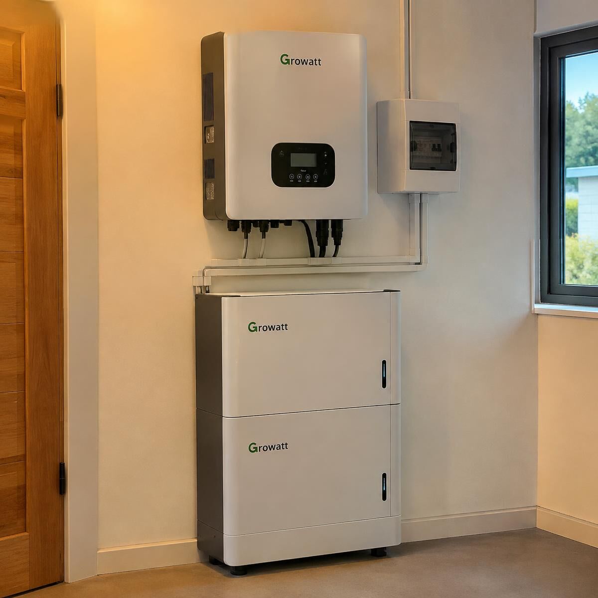 Wall-mounted hybrid inverter with lithium battery