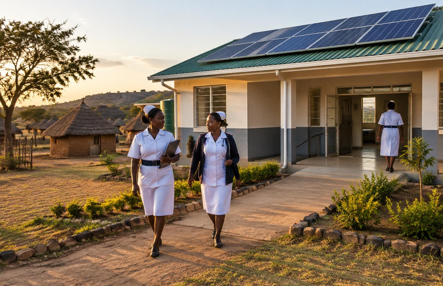 Rural clinic with solar panels