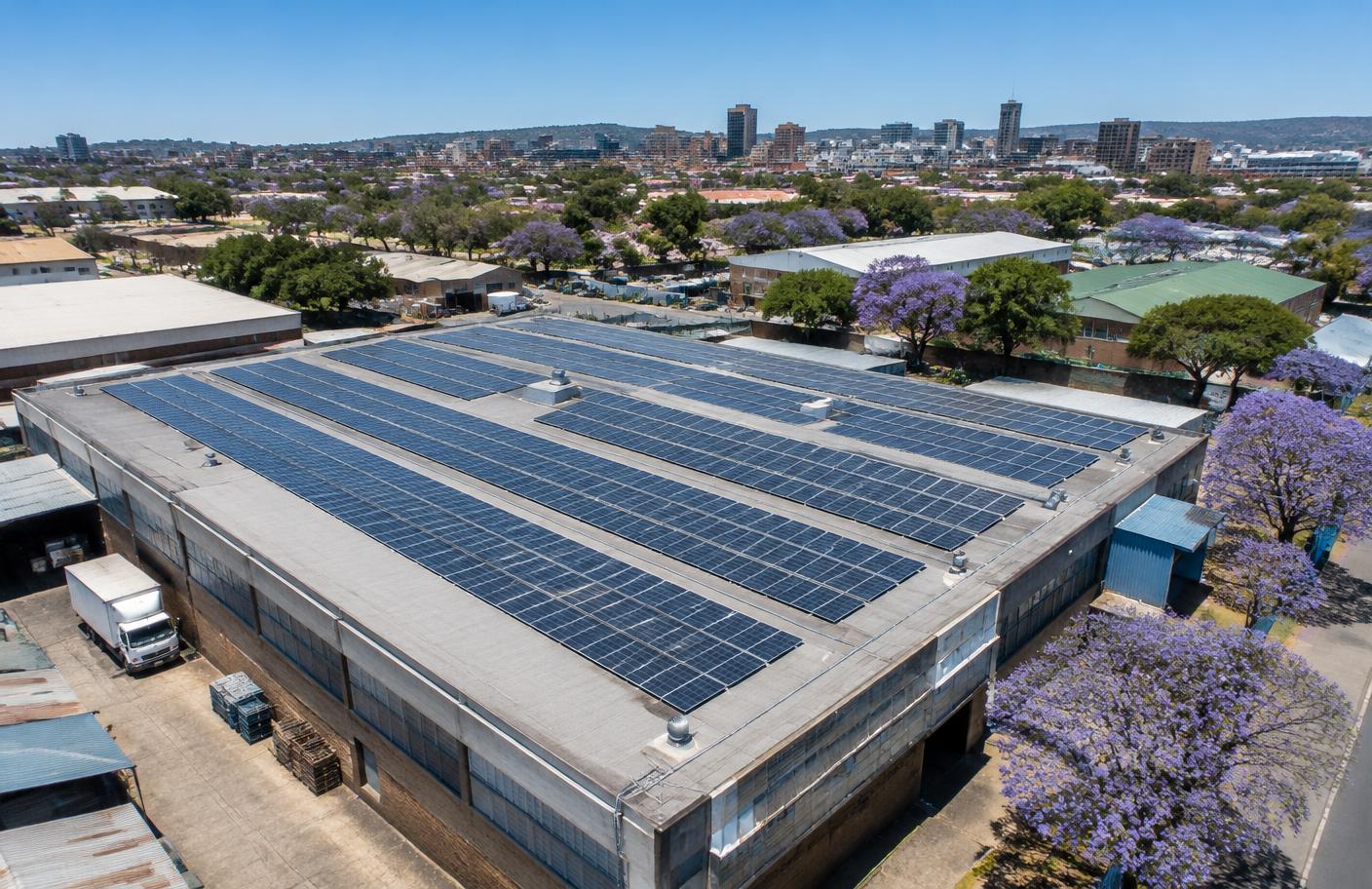 Warehouse rooftop solar in Harare
