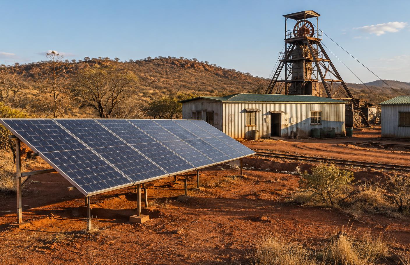 Solar array at a mine site